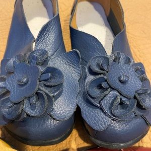 Blue Flowered Shoes